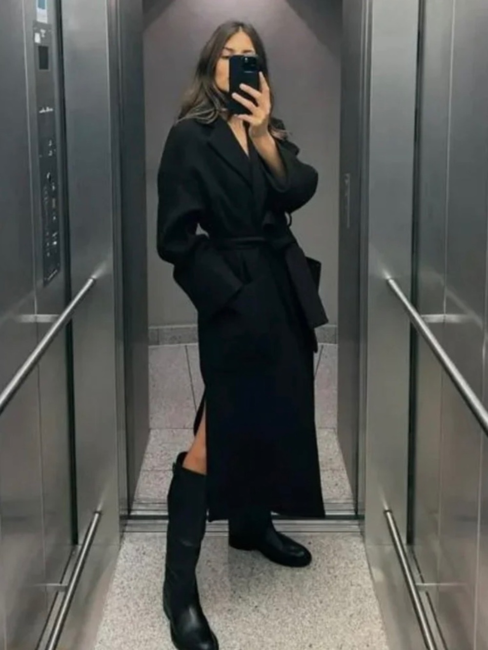 Long Coat Manteco Zara Black - Picture 2 of 8